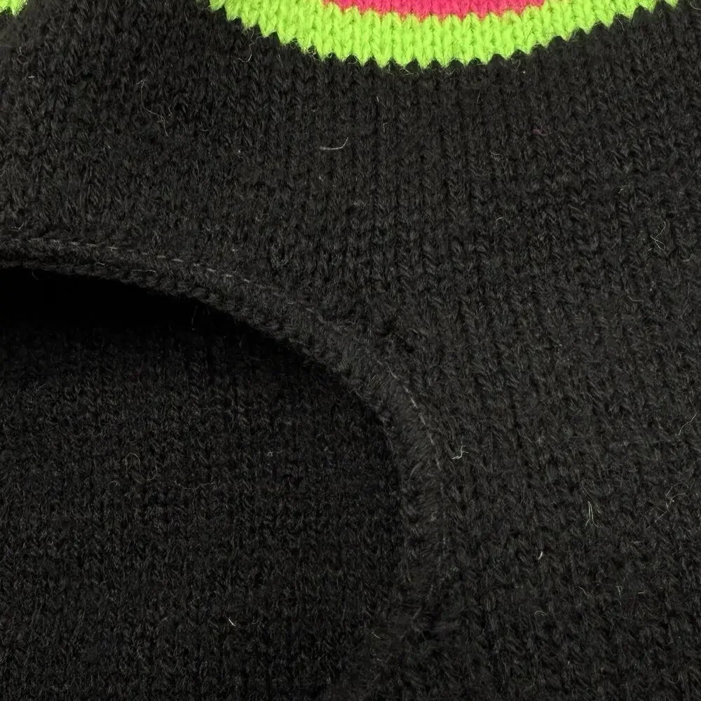 Vintage Arctic Cat Balaclava Full Face Snowmobile Ski Mask Black Neon 90s USA